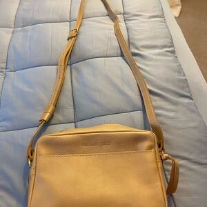 Portland Leather Champagne Large Camera Crossbody Bag